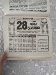 Türkiye Gazetesi takvimi 28 Nisan 1993 doğum günü hediyesi hediyelik takvim yaprağı