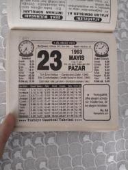 Türkiye Gazetesi takvimi 23 Mayıs 1993 doğum günü hediyesi hediyelik takvim yaprağı