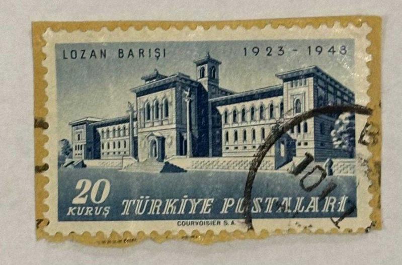 Mektup Zarfından Kesilmiş / Postadan Geçmiş Pul Filateli - Damgalı