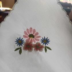 Çiçek Nakışlı Kumaş Pecete,3 ü birarada