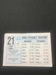 Efemera - 21 OCAK 2005-TAKVİM YAPRAĞI-DOĞUM GÜNÜ HEDİYESİ-DİYANET TAKVİMİ,KURBAN BAYRAMI 2 GÜN,ARAFAT VE MÜZDELİFE VAKFELERİ - kitantik - kitaLog