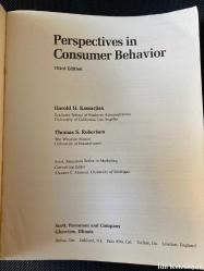 PERSPECTİVES İN CONSUMER BEHAVİOR - HAROLD H. KASSARJİAN / THOMAS S. ROBERTSON - SCOTT FORESMAN AND COMPANY - İNGİLİZCE KİTAP (TÜKETİCİ DAVRANIŞINDA PERSPEKTİFLER) HAFİF YIPRANMALARI MEVCUT