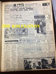 GÜNLÜK SPOR GAZETESİ - 25 MAYIS 1957 - FENERBAHÇE'NİN 50. YILINI CELAL BAYAR AÇACAK - BASKETBOL ŞAMPİYONASI - VİYANA'DA BİNİCİLERİMİZ BİRİNCİ - BASKETBOL MİLLİ TAKIMIMIZ AVUSTURYA İLE KARŞILAŞIYOR - ADALETSPOR MOLNAR'I ŞİKAYET ETTİ - SELİMOĞLU - JUDO ŞAMPİYONASI - HAKKI YETEN - FENERBAHÇENİN TARİHİ - MİMİ İLE MEMO, MORT WALKER, DICK BROWN, MADDOCKS, STEVE CANYON, JED FORAM ÇİZGİ ROMAN - ÖMER KÜNTAY - PİNG-PONG ŞAMPİYONASI - CAROL DAY - MUVAKKAR EKREM TALU - CAROL DAY - AT YARIŞI - FAY REKLAMI, OPON REKLAMI - MARILYN MONROE - TAIPEH'TE AMERİKALILAR SOKAĞA ÇIKAMIYOR