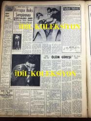 GÜNLÜK SPOR GAZETESİ - 27 MAYIS 1957 - VİYANA, İSTANBUL BASKETBOL MAÇINI 78 - 54 KAZANDIK - GALATASARAY 7 - 0 KÜLTÜRSPOR - GENÇLERBİRLİĞİ, ALTAY - FENERBAHÇE 7 - 1 DEFTERDAR - TOULOUSE 1957 FRANSA KUPASINI KAZANDI - TURGUT DİNSEL - MİMİ İLE MEMO, MORT WALKER, DICK BROWN, MADDOCKS, STEVE CANYON, JED FORAM ÇİZGİ ROMAN - ERDOĞAN BECİT - İHSAN KARAALİ - YÜZME YARIŞLARI, DEN HAAN, WIELEMA, GASTELAAS, LAGERBERG - ADALETSPOR - VEFASPOR - AT YARIŞLARI - CAROL DAY - MUVAKKAR EKREM TALU - 1957 AVRUPA BOKS ŞAMPİYONASI - FAY REKLAMI - OPON REKLAMI - 1957 BOLU DEPREMİ 5 KİŞİ ÖLDÜ - ELVİS PRESLEY