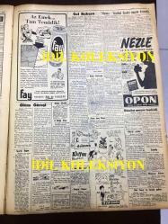 GÜNLÜK SPOR GAZETESİ - 27 MAYIS 1957 - VİYANA, İSTANBUL BASKETBOL MAÇINI 78 - 54 KAZANDIK - GALATASARAY 7 - 0 KÜLTÜRSPOR - GENÇLERBİRLİĞİ, ALTAY - FENERBAHÇE 7 - 1 DEFTERDAR - TOULOUSE 1957 FRANSA KUPASINI KAZANDI - TURGUT DİNSEL - MİMİ İLE MEMO, MORT WALKER, DICK BROWN, MADDOCKS, STEVE CANYON, JED FORAM ÇİZGİ ROMAN - ERDOĞAN BECİT - İHSAN KARAALİ - YÜZME YARIŞLARI, DEN HAAN, WIELEMA, GASTELAAS, LAGERBERG - ADALETSPOR - VEFASPOR - AT YARIŞLARI - CAROL DAY - MUVAKKAR EKREM TALU - 1957 AVRUPA BOKS ŞAMPİYONASI - FAY REKLAMI - OPON REKLAMI - 1957 BOLU DEPREMİ 5 KİŞİ ÖLDÜ - ELVİS PRESLEY