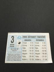 3 NİSAN 2005-TAKVİM YAPRAĞI-DOĞUM GÜNÜ HEDİYESİ-DİYANET TAKVİMİ,AİLENİN DİN EĞİTİMİ