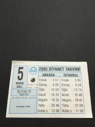 5 NİSAN 2005-TAKVİM YAPRAĞI-DOĞUM GÜNÜ HEDİYESİ-DİYANET TAKVİMİ,AVUKATLAR GÜNÜ,BİR İŞ DARALDIĞINDA GENİŞLER