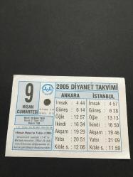 9 NİSAN 2005-TAKVİM YAPRAĞI-DOĞUM GÜNÜ HEDİYESİ-DİYANET TAKVİMİ,MİMAR SİNANIN VEFATI,1588,ÇOCUK HASTALIKLARI
