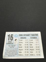 16 NİSAN 2005-TAKVİM YAPRAĞI-DOĞUM GÜNÜ HEDİYESİ-DİYANET TAKVİMİ,TEBERRU ANCAK KABZ İLE TAMAM OLUR