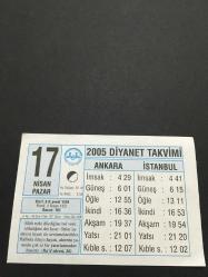 17 NİSAN 2005-TAKVİM YAPRAĞI-DOĞUM GÜNÜ HEDİYESİ-DİYANET TAKVİMİ,EMİR SULTAN