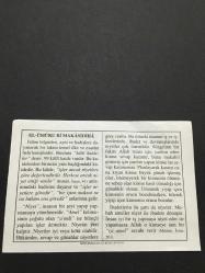 2 MAYIS  2005-TAKVİM YAPRAĞI-DOĞUM GÜNÜ HEDİYESİ-DİYANET TAKVİMİ,EL-UMURU Bİ MAKASİDİHA