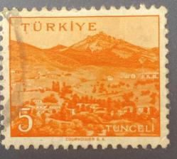 Mektup Zarfından Kesilmiş  / Postadan Geçmiş Pul Filateli - Damgalı - TUNCELİ , 5 PARA - Türkiye Cumhuriyeti