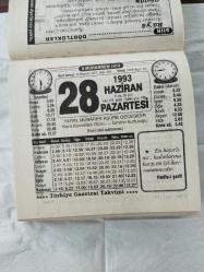 Türkiye Gazetesi takvimi 28 Haziran 1993 doğum günü hediyesi hediyelik takvim yaprağı