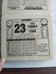 Türkiye Gazetesi takvimi 23 Temmuz 1993 doğum günü hediyesi hediyelik takvim yaprağı