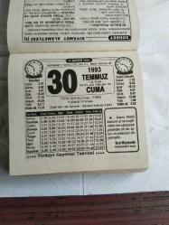Türkiye Gazetesi takvimi 30 Temmuz 1993 doğum günü hediyesi hediyelik takvim yaprağı