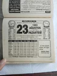 Türkiye Gazetesi takvimi 23 Ağustos 1993 doğum günü hediyesi hediyelik takvim yaprağı