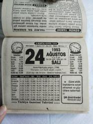 Türkiye Gazetesi takvimi 24 Ağustos 1993 doğum günü hediyesi hediyelik takvim yaprağı