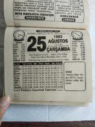 Türkiye Gazetesi takvimi 25 Ağustos 1993 doğum günü hediyesi hediyelik takvim yaprağı
