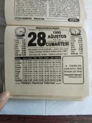 Türkiye Gazetesi takvimi 28 Ağustos 1993 doğum günü hediyesi hediyelik takvim yaprağı