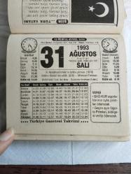 Türkiye Gazetesi takvimi 31 Ağustos 1993 doğum günü hediyesi hediyelik takvim yaprağı