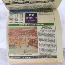 MİLLYET TAKVİMİ 22 TEMMUZ 1987 - DOĞUM GÜNÜ HEDİYESİ HEDİYELİK TAKVİM YAPRAĞI