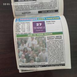 MİLLYET TAKVİMİ 27 TEMMUZ 1987 - DOĞUM GÜNÜ HEDİYESİ HEDİYELİK TAKVİM YAPRAĞI