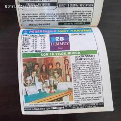 MİLLYET TAKVİMİ 28 TEMMUZ 1987 - DOĞUM GÜNÜ HEDİYESİ HEDİYELİK TAKVİM YAPRAĞI