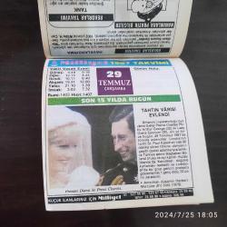 MİLLYET TAKVİMİ 29 TEMMUZ 1987 - DOĞUM GÜNÜ HEDİYESİ HEDİYELİK TAKVİM YAPRAĞI