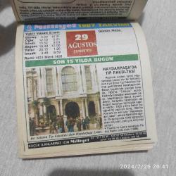 MİLLİYET TAKVİMİ 29 AĞUSTOS 1987 - DOĞUM GÜNÜ HEDİYESİ HEDİYELİK TAKVİM YAPRAĞI