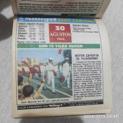 MİLLİYET TAKVİMİ 30 AĞUSTOS 1987 - DOĞUM GÜNÜ HEDİYESİ HEDİYELİK TAKVİM YAPRAĞI