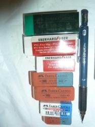 ETONA 0.3MM VERSATİL UÇU KURŞUN KALEM+3 KUTU UÇ+7 ADET FABER ve PELİKAN SİLGİ+ÜCRETSİZ KARGO