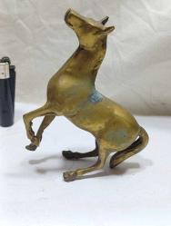 K4-----ANTİKA PİRİNÇ DÖKÜM ŞAHA KALKMIŞ AT HEYKELCİK