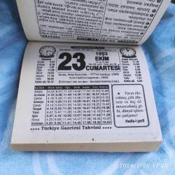 TÜRKİYE GAZETESİ TAKVİMİ 23 EKİM 1993 - DOĞUM GÜNÜ HEDİYESİ HEDİYELİK TAKVİM YAPRAĞI