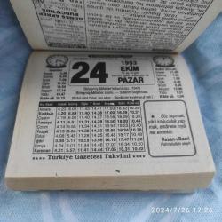 TÜRKİYE GAZETESİ TAKVİMİ 24 EKİM 1993 - DOĞUM GÜNÜ HEDİYESİ HEDİYELİK TAKVİM YAPRAĞI