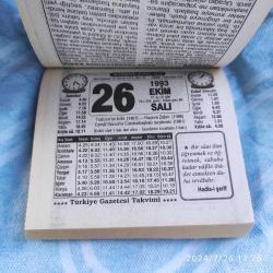 TÜRKİYE GAZETESİ TAKVİMİ 26 EKİM 1993 - DOĞUM GÜNÜ HEDİYESİ HEDİYELİK TAKVİM YAPRAĞI