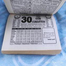 TÜRKİYE GAZETESİ TAKVİMİ 30 EKİM 1993 - DOĞUM GÜNÜ HEDİYESİ HEDİYELİK TAKVİM YAPRAĞI