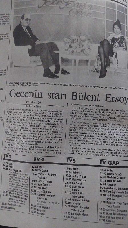 GÜNEŞ GAZETESİ EKRAN DERGİSİ 17 KASIM 1990 CUMARTESİ YIL 2 SAYI  