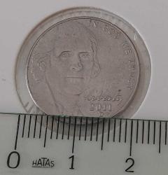 2011-D ABD 5 FIVE CENTS AMERİKA III. BAŞKANI RESİMLİ ORİJİNAL MADENİ PARASI ÇİL 1DDD2R ÇOK NADİR