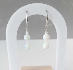 El Yapımı Rodyum Kaplama  Aytaşı ve Preciosa Çek Kristali Taşlı Küpe