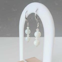 El Yapımı Rodyum Kaplama  Aytaşı ve Preciosa Çek Kristali Taşlı Küpe