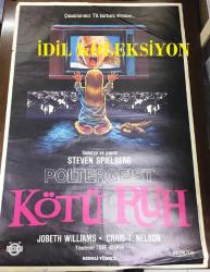 KÖTÜ RUH (Poltergeist), 1982, SİNEMA FİLM AFİŞİ / POSTERİ - BÜYÜK BOY - ORİJİNAL - 100 X 68 cm EBADINDA - Original Turkish Big Size Movie Poster - Tobe Hooper, Steven Spielberg, Michael Grais, Mark Victor, James Karen, Craig T. Nelson, JoBeth Williams, Heather O'Rourke, Zelda Rubinstein, Richard Lawson, Dominique Dunne, Helen Baron  - ÇİZER ÖMER MUZ'UN ÇİZİMİYLE - GRAFİK: CENGİZ KADAŞ