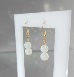 El Yapımı Altın Kaplama  Aytaşı ve Preciosa Çek Kristali Taşlı Küpe