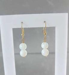 El Yapımı Altın Kaplama  Aytaşı ve Preciosa Çek Kristali Taşlı Küpe