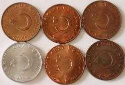 Türkiye Cumhuriyeti 10 Kuruş  Para Lotu 1968/1969/1970/1972/1973/1976  No 1040