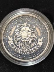 Galatasaray 24. Şampiyonluk gümüş hatıra parası (okside)