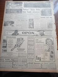 Cumhuriyet Gazetesi - 24 Şubat 1957 - Atina Şimdi Ne Yapacak - Selim Sarper İle İngiltere Başdelegesi Birleşmiş Milletlerde Kulis Konuşmasında - Meclis Dün Bütçenin Tümünü Kabul Etti - İlk Kadın Belediye Zabıta Amiri Muazzam Sepetçioğlu Adalarda Çok İyi Çalışıyor - Tokat Milletvekili Hasan Kangal - Kahirenin İsrail Şartlarına Karşı Mukavemeti Gevşedi - NATO'ya Girişimizin Yıldönümü - Hasan Ali Yücel Köşe Yazısı - İdam Sehpasında Can Veren Devletliler Yazı Dizisi - Despot Yazan Reşat Enis Yazı Dizisi - Burhan Felek - Resimli Romanımız Mormon Mezhebi Ve Kurucusunun Dramı - Bulmaca - Mübarek Miraç Gecesi - Macaristan Faciasının İçyüzü - Spor Ve Sergi Sarayında Dünya Şampiyonlarından Adil Atan'ın Gecesi - Ateş Böcekleri - Dansöz Ayşe Nana -  Basri Dirimlili - Can Bartu - Lefter Küçükandonyadis - Türkiye İtalya Ordu Maçı Bugün Oynanıyor - İtalyan Liginin Gol Kralı Pivatelli - Fenerbahçe Ankara'da 4 3 Galip - Fay Temizleme Tozu - Oralit Kartonları