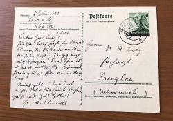 Orjinal WW2 Alman Nazi Propaganda Kartı Postadan Geçmiş  / German, Third Reich era 