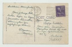 1948 VASFİYE ERDELHÜN'E GELMİŞ BİR AMERİKAN KARTPOSTALI...