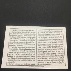 1  HAZİRAN 2004-TAKVİM YAPRAĞI -DOĞUM GÜNÜ HEDİYESİ- DİYANET TAKVİMİ,AYASOFYADA İLK CUMA NAMAZI KILINDI 1453,KUR-AN DİNLEMENİN ÖNEMİ
