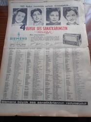 Cumhuriyet Gazetesi - 15 Ekim 1951 - Bir Türk Generali Derhal Washington'a Gidecek - Yeni Tefrikamız 2000 Yılın Sevgilisi - Truman'ın Kremlin'e İhtarı - Abidin Daver - Güzellik Kraliçesi Günseli Başar Fenerbahçe Beşiktaş Maçını Kazanan Takıma Gazetecile Cemiyeti Kupasını Verdi - İran Başbakanı Doktor Musaddık Hastaneden Dün Çıktı - Demokrat Parti Kongresi Bugün Açılıyor - Mikrop Harbi - Yeni İlim Şubelerinden Reoloji - Milli Gençlik Komitesi - İsmail Habib Sevük - Profesör Doktor Rasim Adasal - Amerika'nın Tito'ya Askerî Yardımı - Kral Faruk Bugün Sporcularımızı Kabul Edecek - Refik Halid Karay - İkinci Akdeniz Olimpiyatları Barselona'da  Yapılacak - Lefter Küçükandonyadis - Bülent Esel - Radyo Bugünkü Program - Pazarkaya Büyük Kumaş Mağazası - Normag Traktör - Hawkins Düdüklü Tencereleri - Ronson Çakmak - Siemens Alman Radyoları - Hamiyet Yüceses Fotoğrafı - Hamiyet Yüceses Fotoğrafı - Perihan Altındağ Sözeri Fotoğrafı